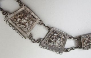 Fine antique Indian silver swami Hindu Deity necklace 5