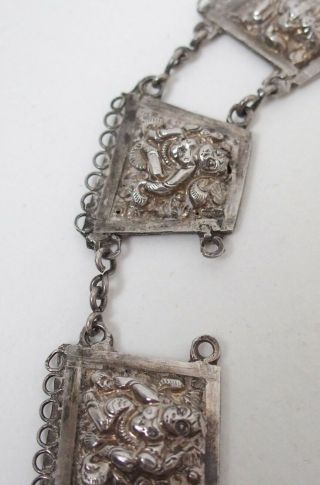 Fine antique Indian silver swami Hindu Deity necklace 7