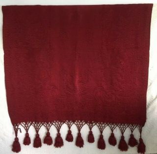 Sale⭐️antique Victorian Hand Loomed?piano Shawl W/tassles Exc Co Rich Color Auth
