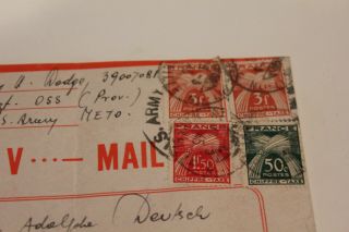 WW2 1945 March 8 US Army letter,  OSS regt,  Passed by army examiner STAMP Censor 3