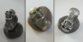 Heavy (28.  6 Gr) Victorian Memento Mori Ring With Skull " Pulvis Et Umbra Sumus "