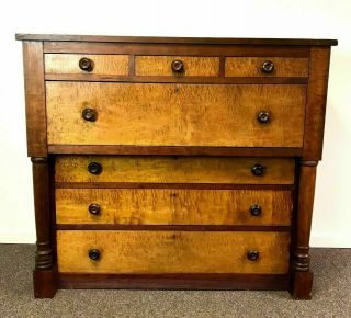 Early 19th Century Cherry & Bird Tiger Figured Maple Chest Of Drawer
