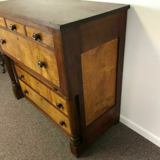 Early 19th Century Cherry & Bird Tiger Figured Maple Chest of Drawer 4