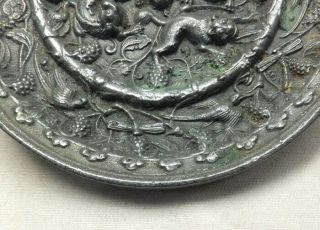 A055: Chinese ancient style copper mirror with wonderful relief work and box 8