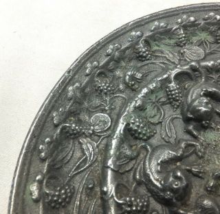 A055: Chinese ancient style copper mirror with wonderful relief work and box 9