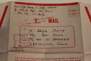 Ww2 1945 April 2 Us Army Letter,  Oss Regt,  Passed By Army Examiner Stamp Censor