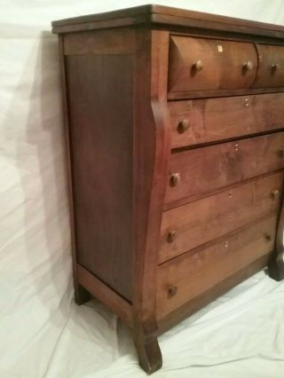 1800s Federal Empire 2 over 4 Chesnut Dresser Chest Drawers Highboy Refinished 3