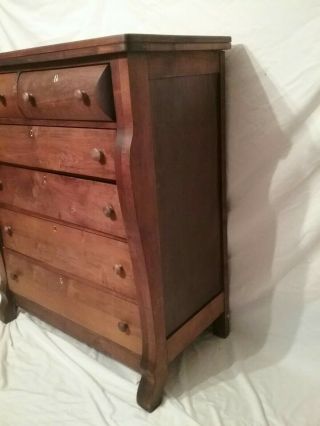 1800s Federal Empire 2 over 4 Chesnut Dresser Chest Drawers Highboy Refinished 4
