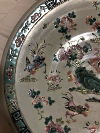 19 C Chinese Qing Dynasty Porcelain Famille Rose Asian Figure Bowl Charger Plate 3