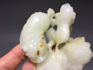 Chinese Antique 18C.  White Jade Nephrite China Dragon 4