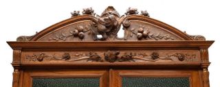 GORGEOUS VICTORIAN HEAVILY CARVED FIGURAL GAME BOOKCASE,  19th century (1800s) 3