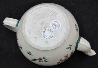 Antique Staffordshire Creamware Salt Glaze Cherries Globe Teapot 18th Century 7