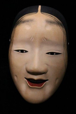 MSK69 Japanese wooden Masukami (Female) Noh Mask kyogen Okame 10