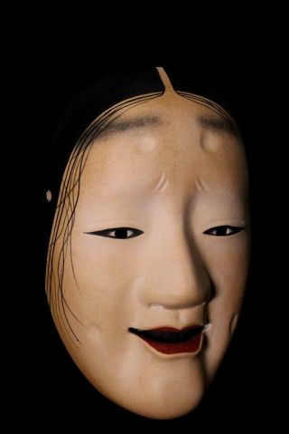 MSK69 Japanese wooden Masukami (Female) Noh Mask kyogen Okame 11