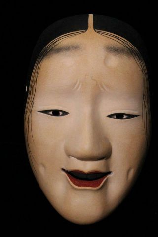 MSK69 Japanese wooden Masukami (Female) Noh Mask kyogen Okame 3