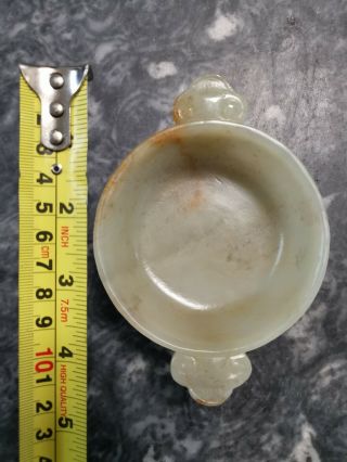 From Old Estate Chinese Qing Yellow Skin White Jade Libation Cup Asian China 11