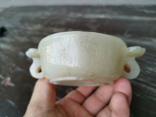 From Old Estate Chinese Qing Yellow Skin White Jade Libation Cup Asian China