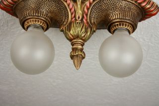 20 ' s ART DECO Antique Vintage Ceiling Light FIxture CHANDELIER 10