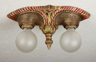 20 ' s ART DECO Antique Vintage Ceiling Light FIxture CHANDELIER 5