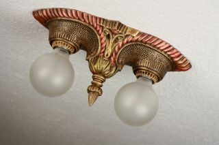 20 ' s ART DECO Antique Vintage Ceiling Light FIxture CHANDELIER 7