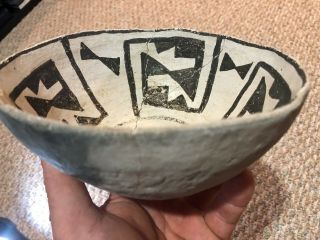 Pre - Columbian Anasazi Reserve Black - on - White Bowl circa 1100AD NO RESTORATION 5