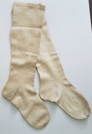 Antique Revolutionary War Era Stockings Socks Hand Spun/sewn With Cloth Sack