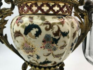EARLY ANTIQUE ZSOLNAY PECS HUNGARIAN PORCELAIN VASE URN 2