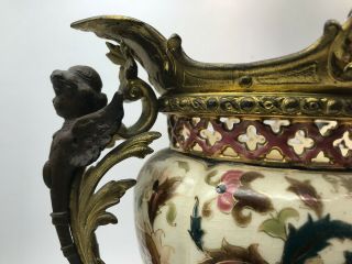 EARLY ANTIQUE ZSOLNAY PECS HUNGARIAN PORCELAIN VASE URN 3