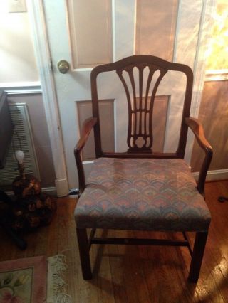 Large Arm One Hickory Chair Chippendale Mahogany Dining Chairs 