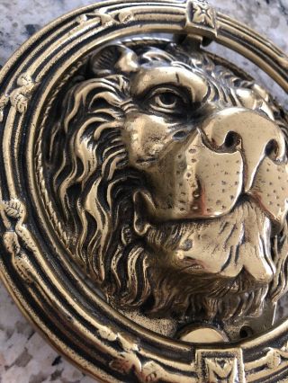 Vintage Bronze/Brass Lions Head Ornate Architectural Decorative Door Knocker 9 