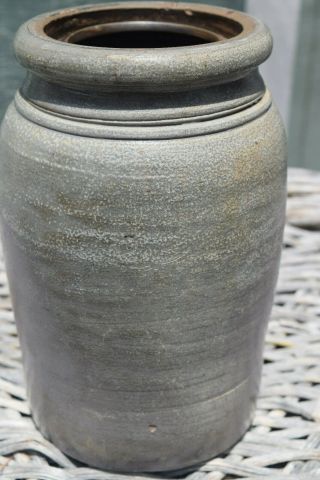 A.  P.  Donaghho Grey Saltglazed Stoneware Crock Pottery Parkersburg,  W.  VA.  8 