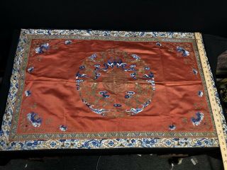 Antique 19Th Century Chinese Pure Silk Embroidery No/Reserve 4
