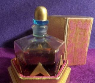 antique RICHARD HUDNUT GEMEY French glass perfume bottle vtg ART DECO MINIATURE 11