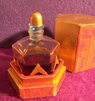 antique RICHARD HUDNUT GEMEY French glass perfume bottle vtg ART DECO MINIATURE 12