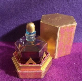 Antique Richard Hudnut Gemey French Glass Perfume Bottle Vtg Art Deco Miniature