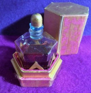antique RICHARD HUDNUT GEMEY French glass perfume bottle vtg ART DECO MINIATURE 2