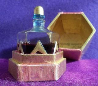 antique RICHARD HUDNUT GEMEY French glass perfume bottle vtg ART DECO MINIATURE 3
