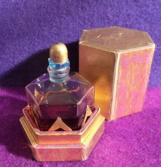 antique RICHARD HUDNUT GEMEY French glass perfume bottle vtg ART DECO MINIATURE 4