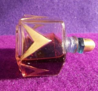 antique RICHARD HUDNUT GEMEY French glass perfume bottle vtg ART DECO MINIATURE 5