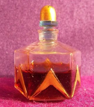 antique RICHARD HUDNUT GEMEY French glass perfume bottle vtg ART DECO MINIATURE 6