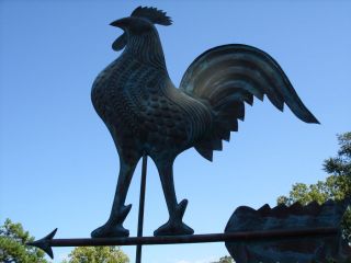 Large Copper Rooster Weathervane Functional Copper Chicken Weather Vane 3