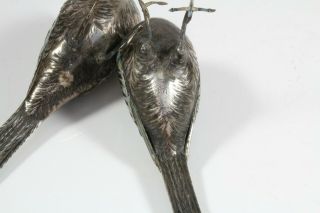 Signed Japanese Meiji Period Solid Silver & Enamel Birds c.  1880 9