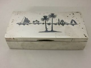 SIGNED SOLID SILVER NIELLO IRAQI BOX 560 GRAMS 6