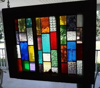 Stained Glass/old Window Frame 18 X 15 "