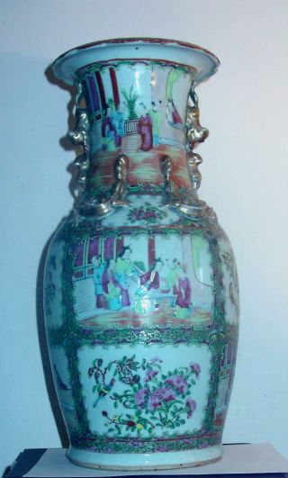 Antique Chinese Rose Medallion Canton Large Vase