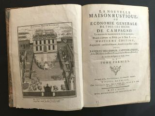 1763 General Economy Of All The Country Estates Or Country House By M.  Liger