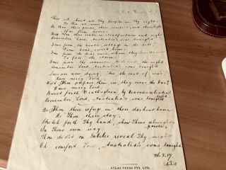 Rare Australian World War 1 music,  handwritten by Dr.  J.  Laurence Rentoul, 3