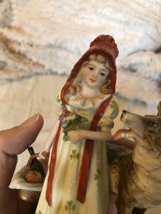 Very Rare Exquisite Little Red Riding Hood Bisque Porcelain Figurine Dresden? 3