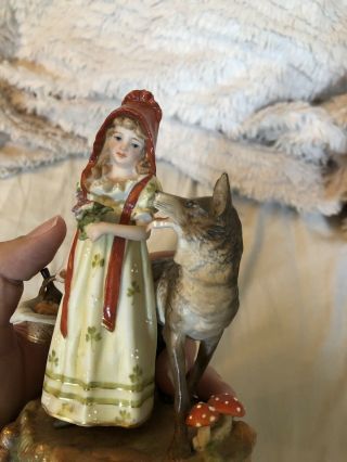 Very Rare Exquisite Little Red Riding Hood Bisque Porcelain Figurine Dresden? 4