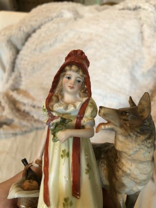 Very Rare Exquisite Little Red Riding Hood Bisque Porcelain Figurine Dresden? 9